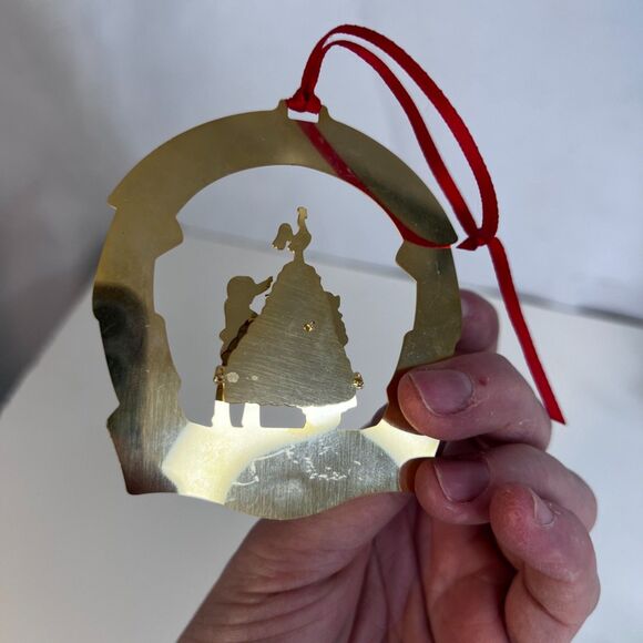 Gold Toned Christmas Ornament LOT of 7 Angels White House Sleigh Horse Wreaths - Picture 3 of 9